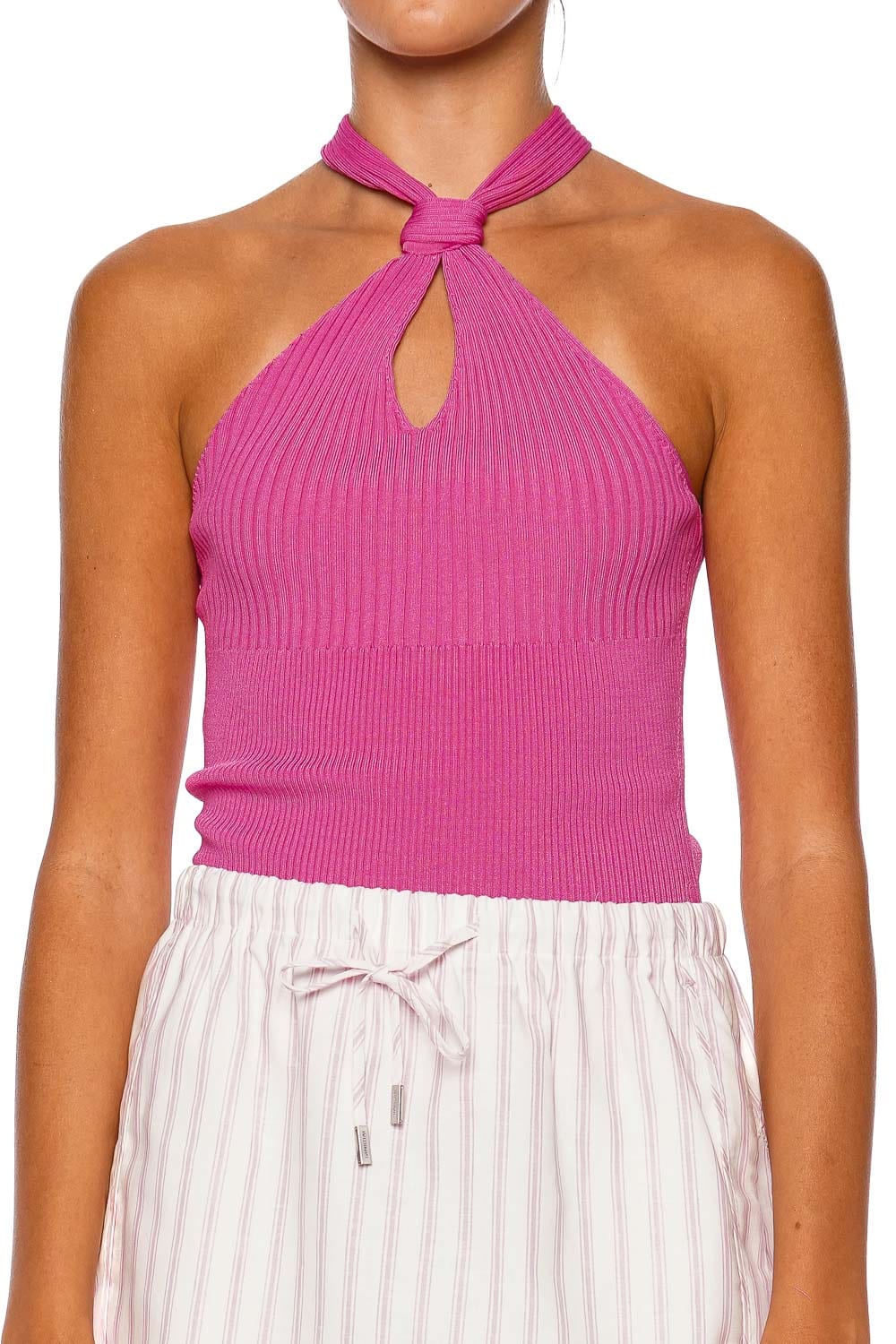 SIMKHAI Andrea Berry Knit Halter Top