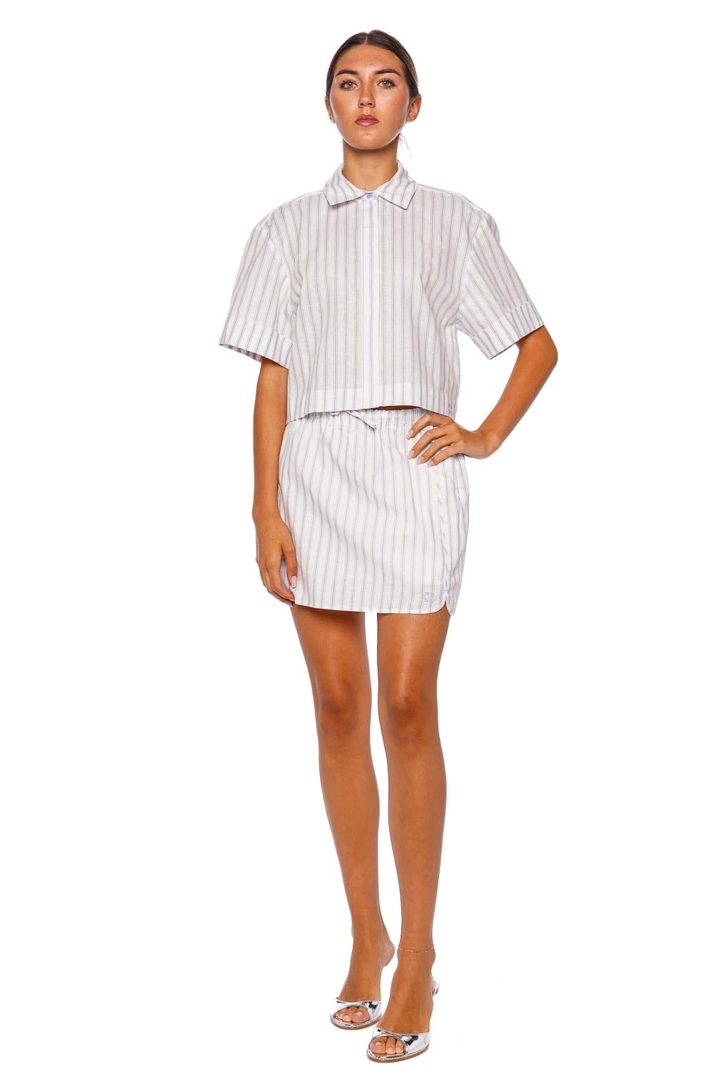 SIMKHAI Catherine French Blue Boxer Mini Skirt