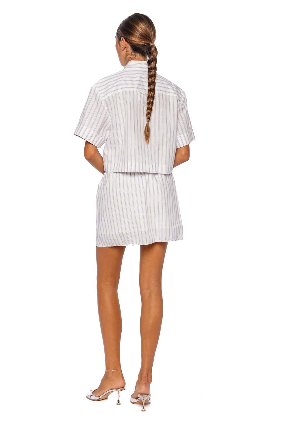 SIMKHAI Catherine French Blue Boxer Mini Skirt