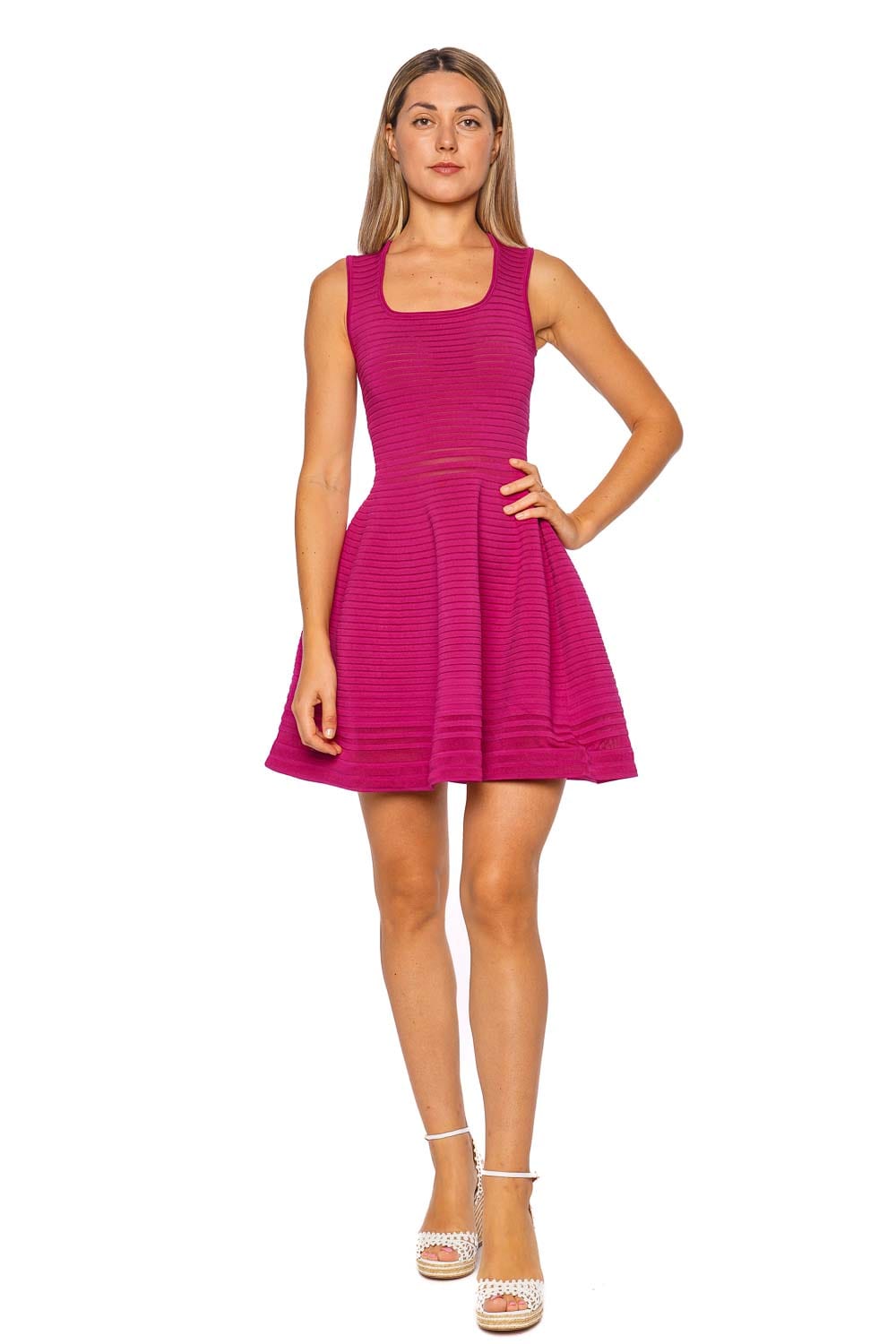 SIMKHAI Lottie Bougainvillea Knit Mini Dress