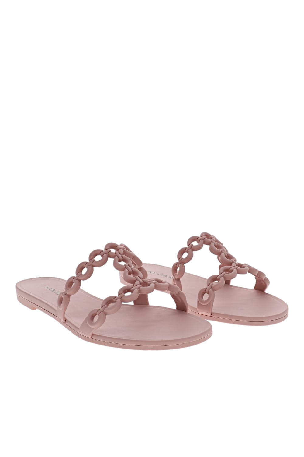 AQUAZZURA Pink Infinity Chain Jelly Flat Sandal