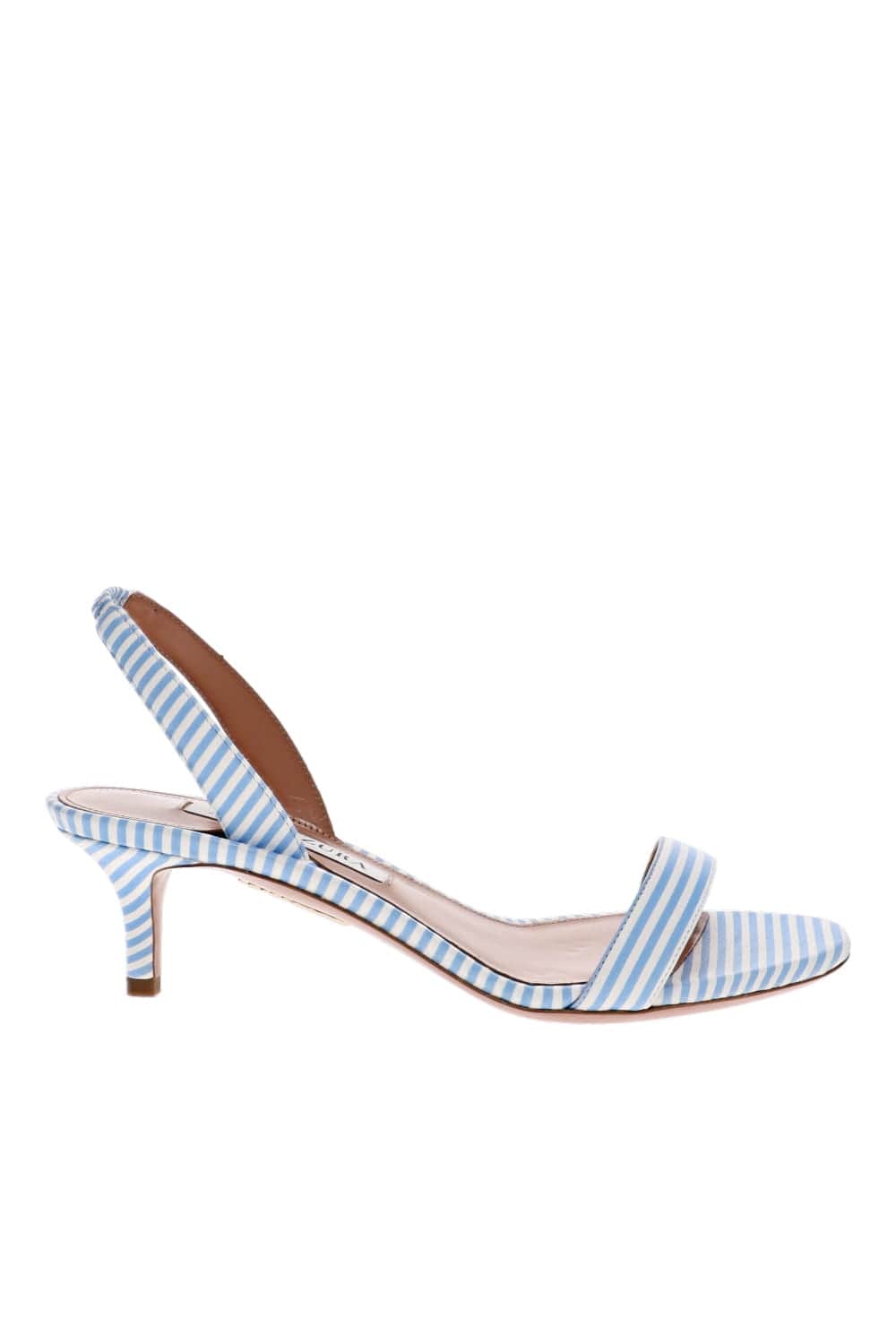 AQUAZZURA So Nude Blue Leather Slingback Sandal