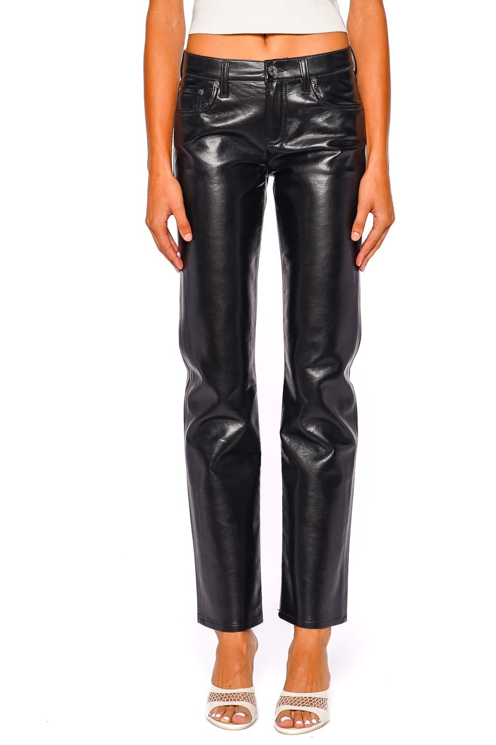 AGOLDE Detox Low Rise Slim Recycled Leather Jean
