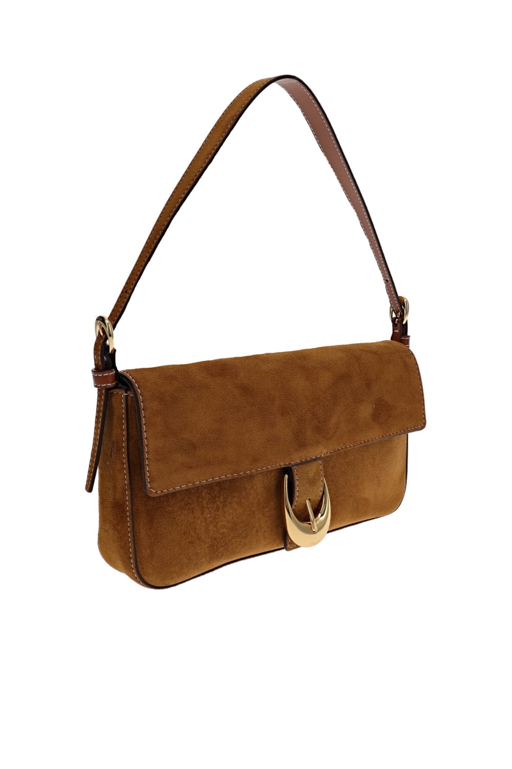 Staud Harlow Tan Suede Leather Shoulder Bag