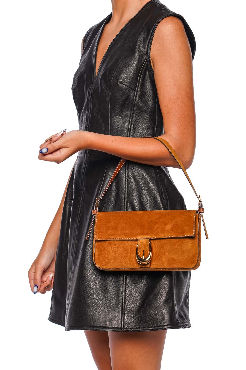 Staud Harlow Tan Suede Leather Shoulder Bag