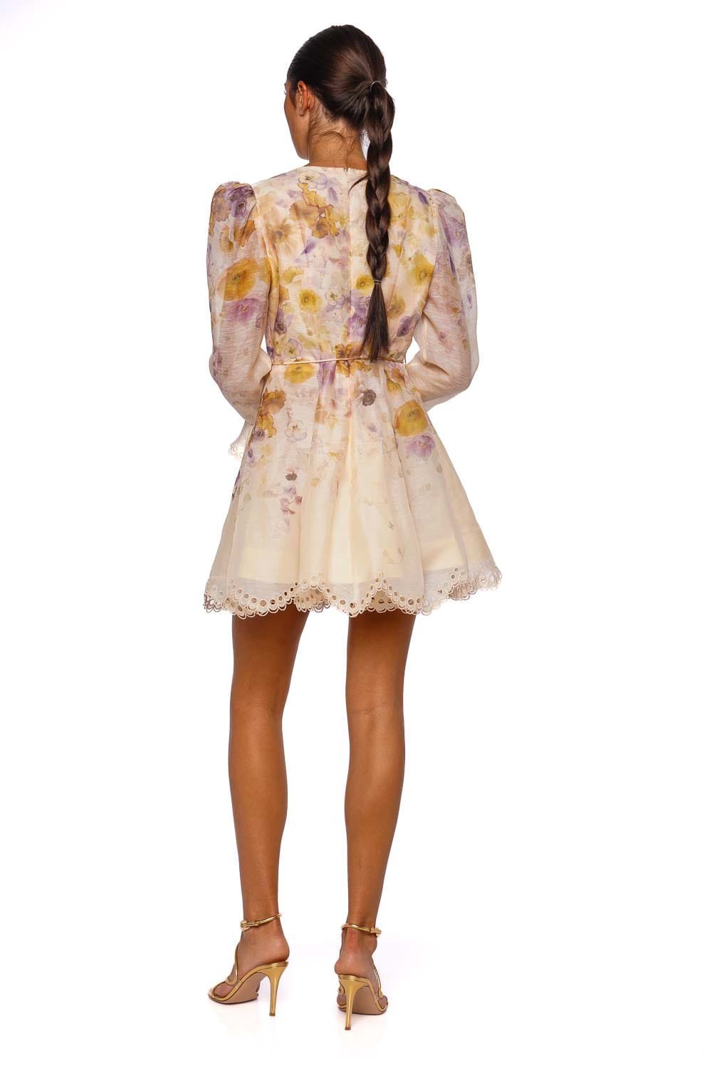 ZIMMERMANN Memento Floral Embroidered Long Sleeve Mini Dress