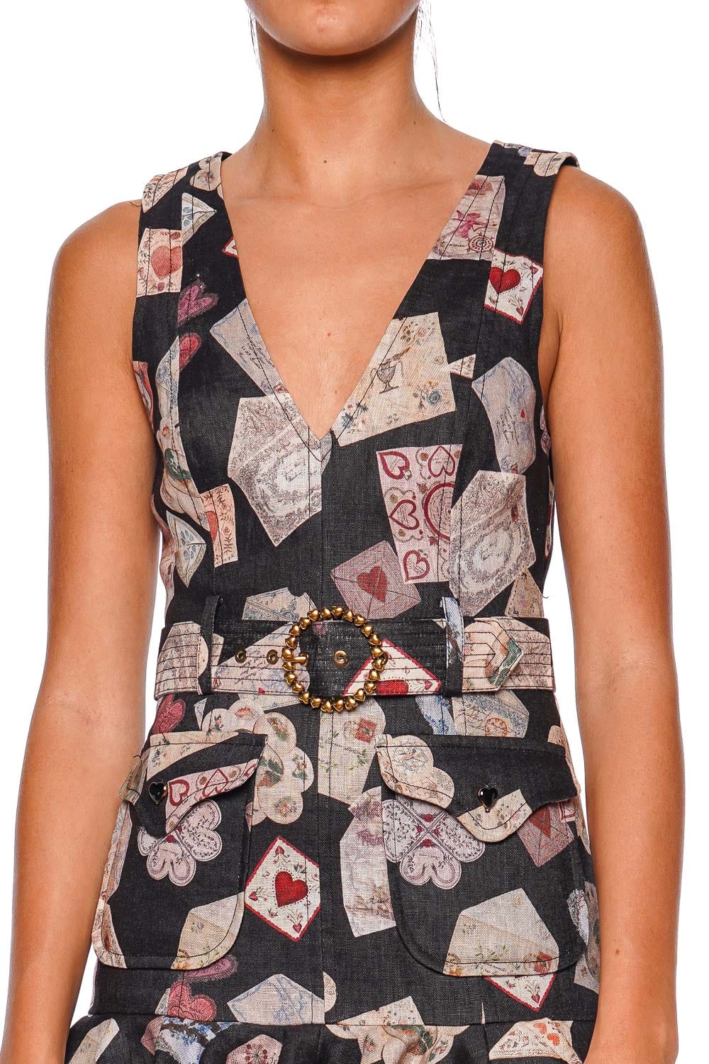 ZIMMERMANN Dream Flip Printed Sleeveless Black Mini Dress