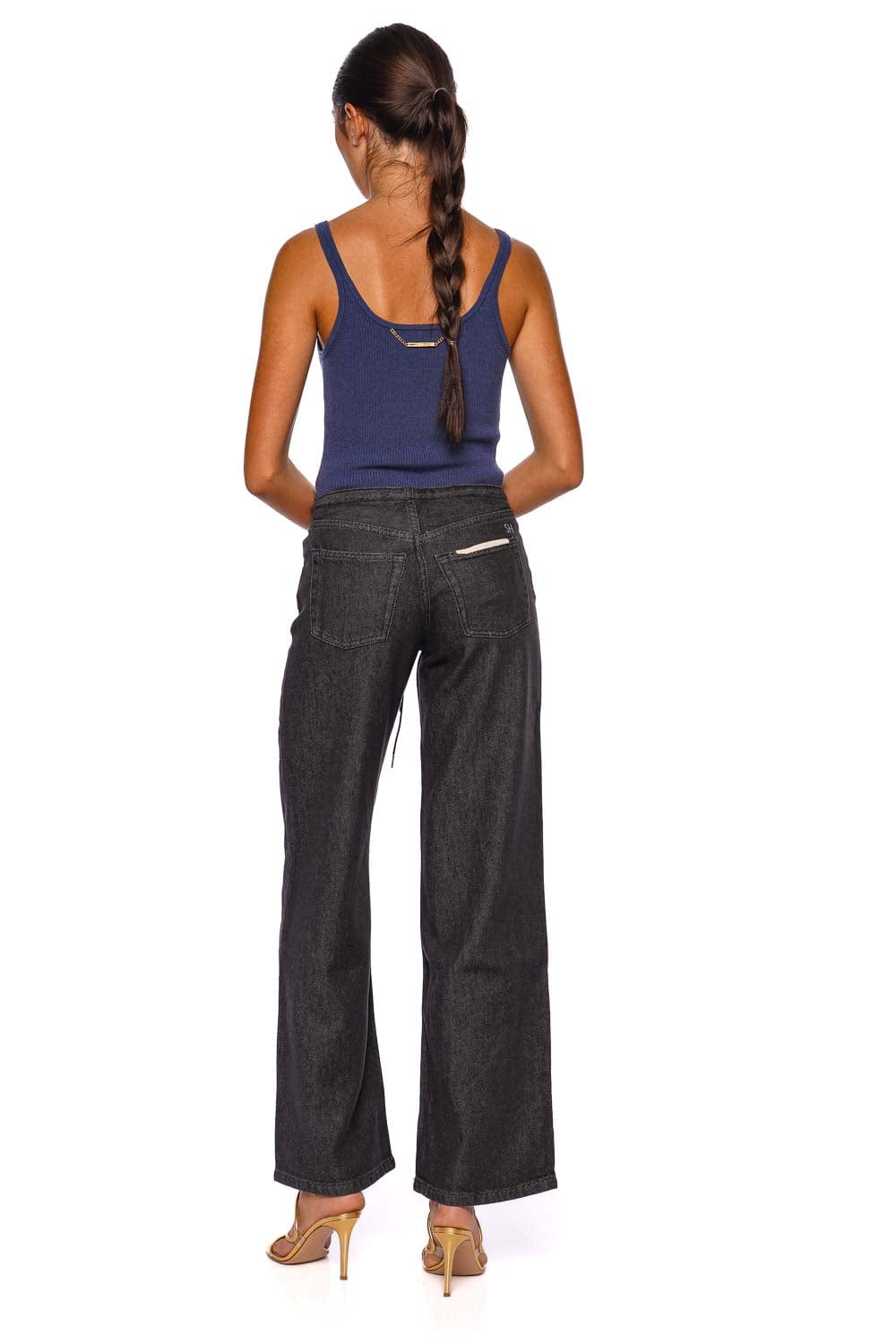 Still Here Cool Washed Black Wide-Leg Jeans