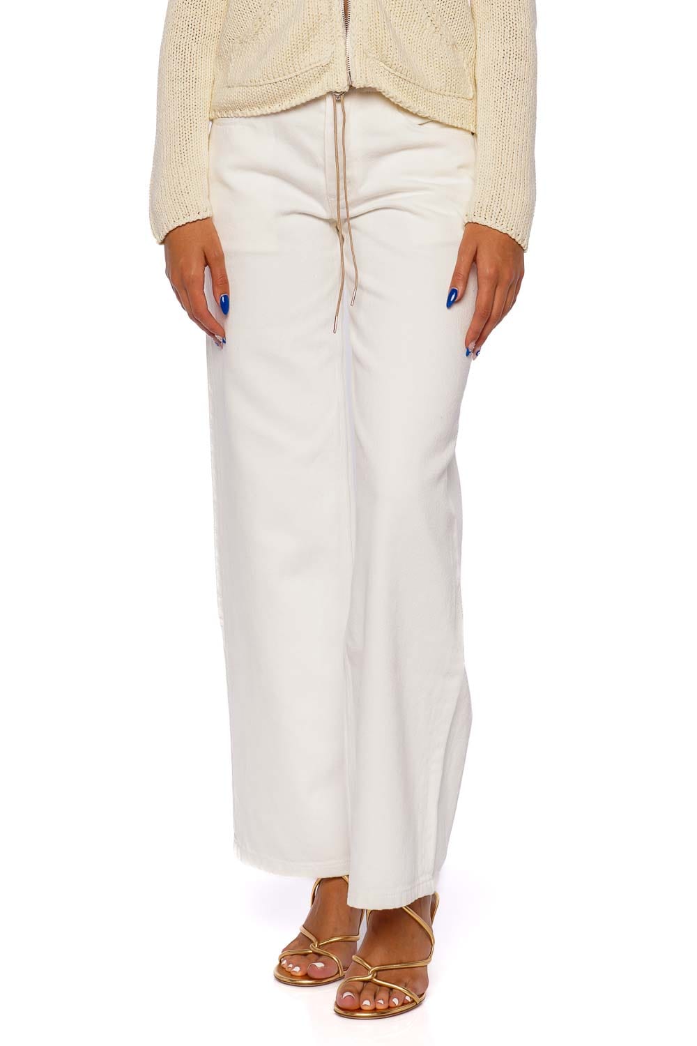 Still Here Cool in Milk Off-White Wide-Leg Pants