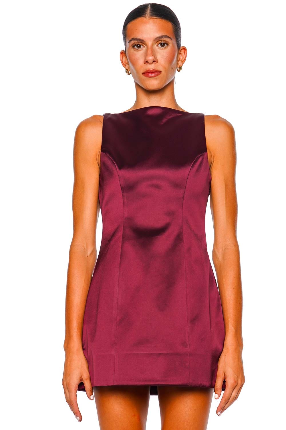 Retrofête Livie Port Satin Sleeveless Mini Dress