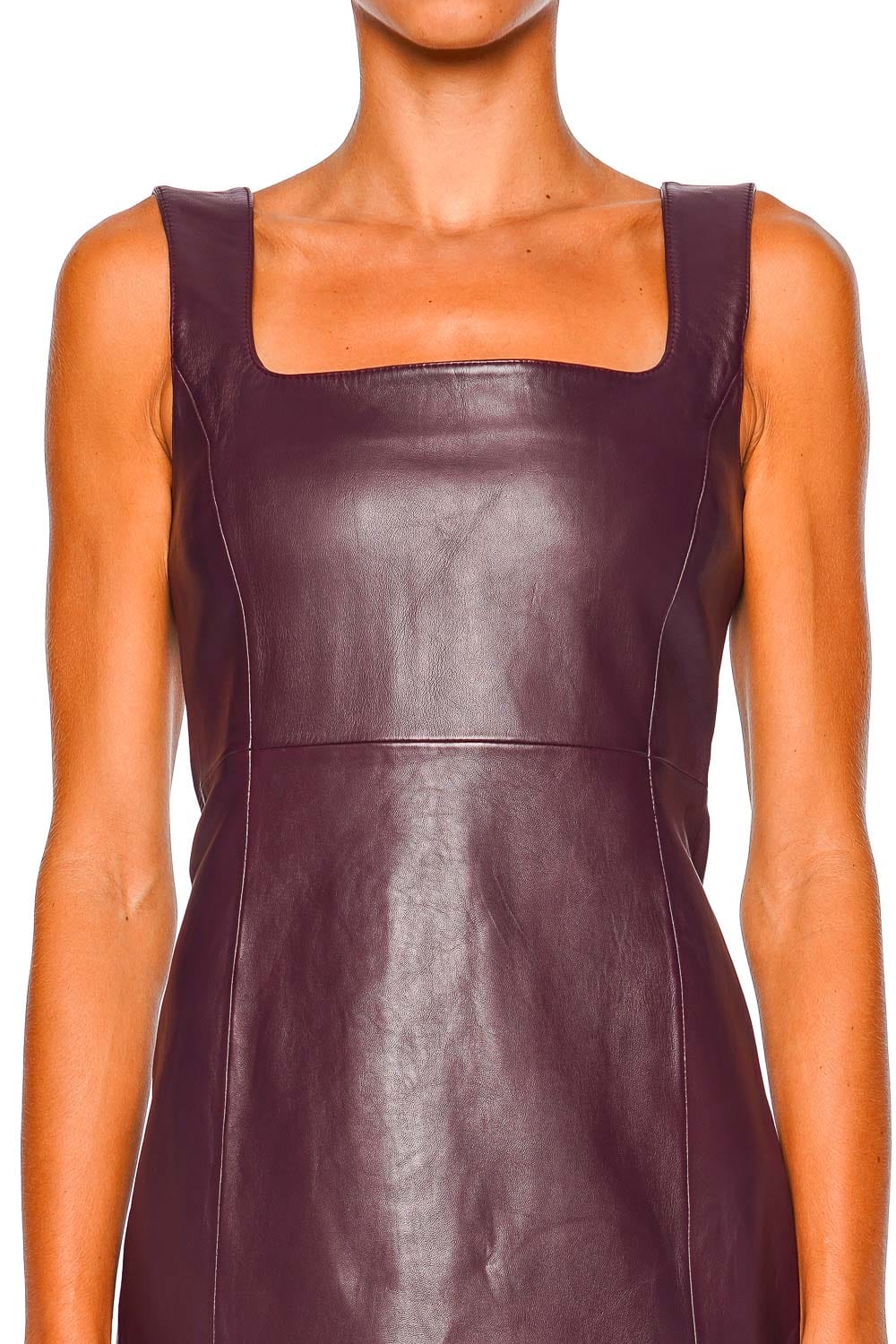 Retrofête Tilde Port Leather Sleeveless Mini Dress