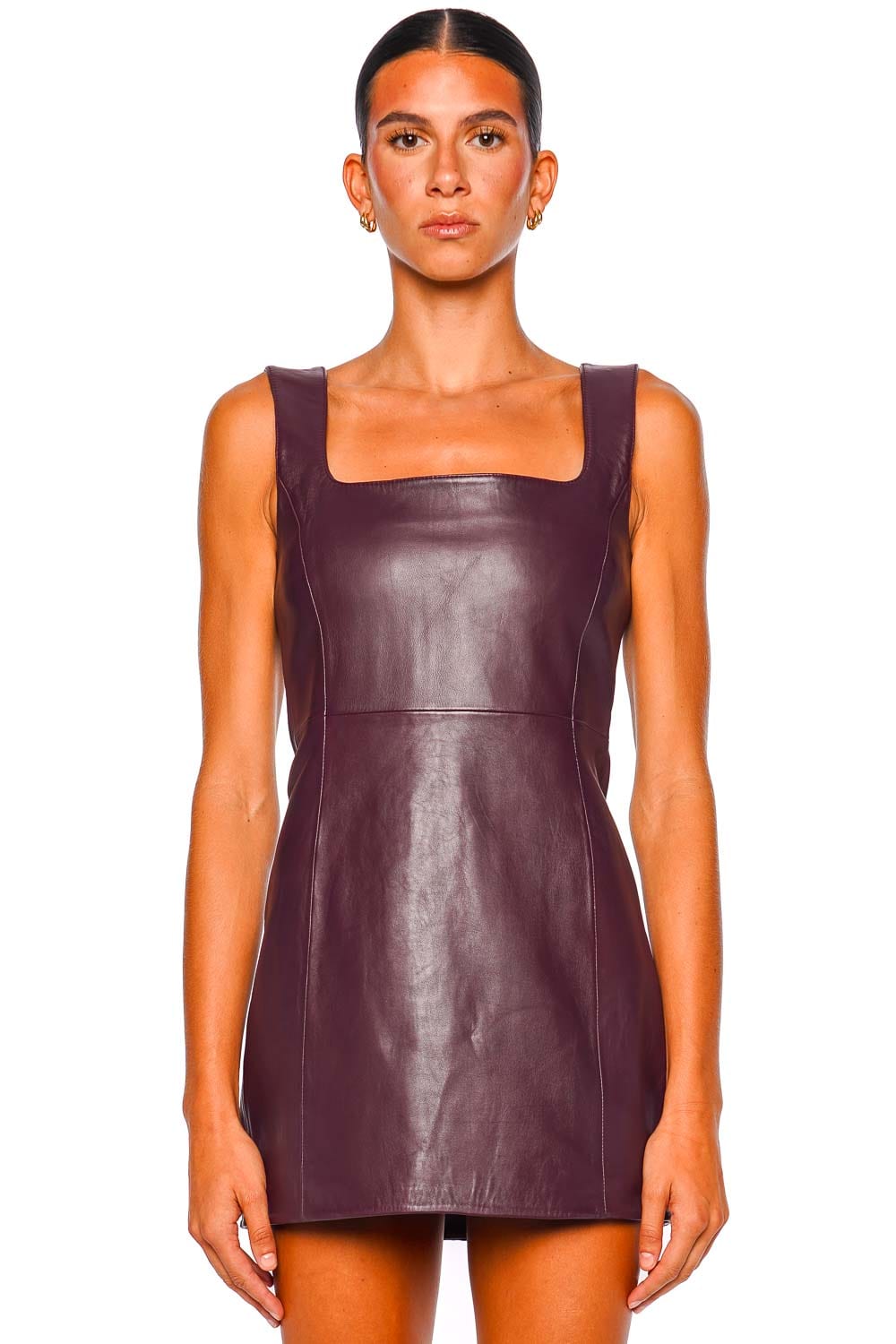 Retrofête Tilde Port Leather Sleeveless Mini Dress