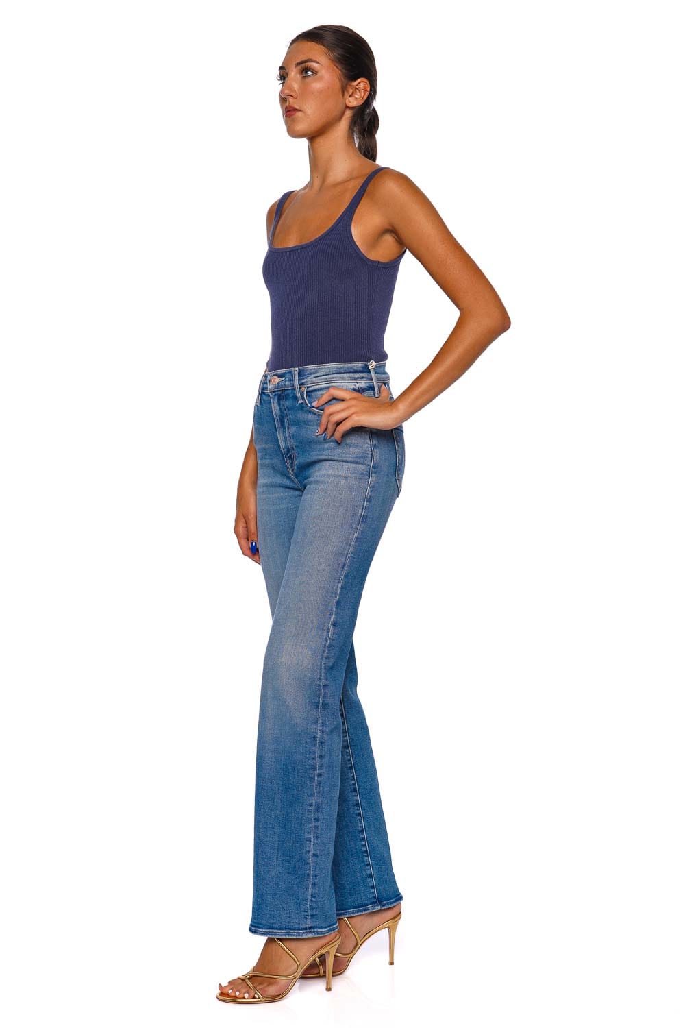 MOTHER Denim Fan Favorite Straight-Leg Jeans Medium Wash