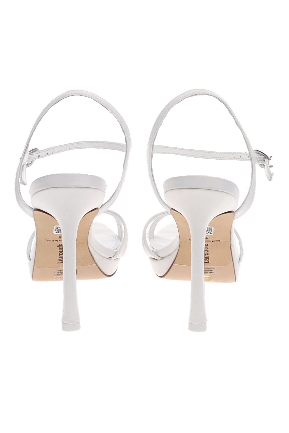 Larroudé Angelina White Ankle Strap Sandals