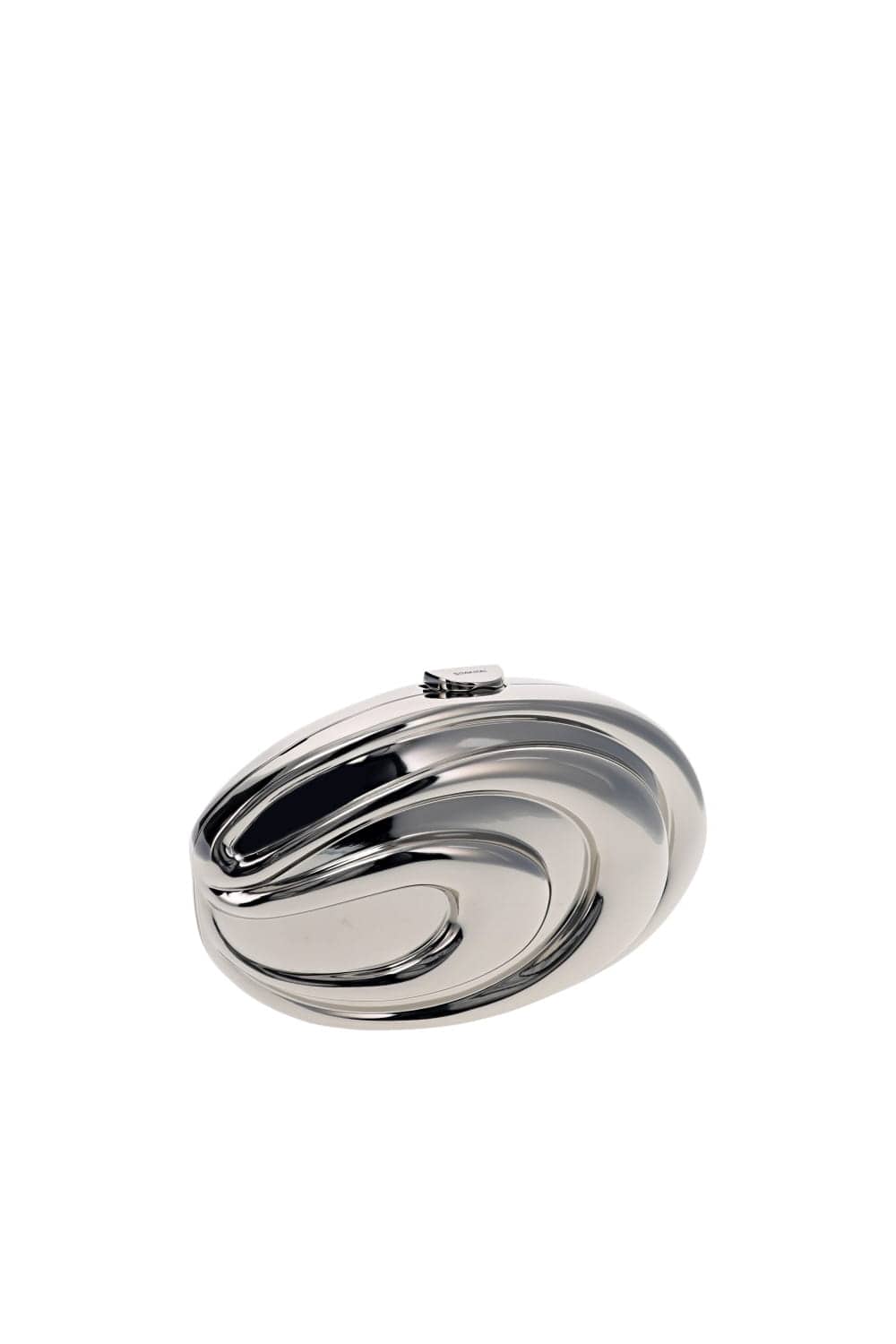 SIMKHAI Inez Sculptural Silver Metal Clutch