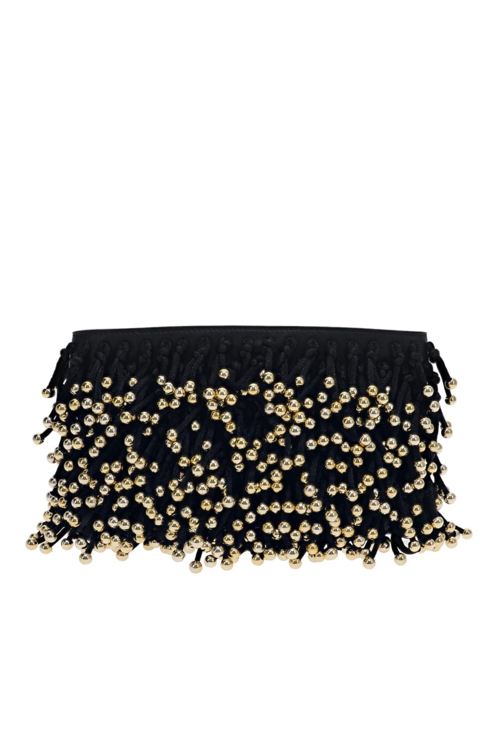 SIMKHAI Reese Black Beaded Fringe Clutch