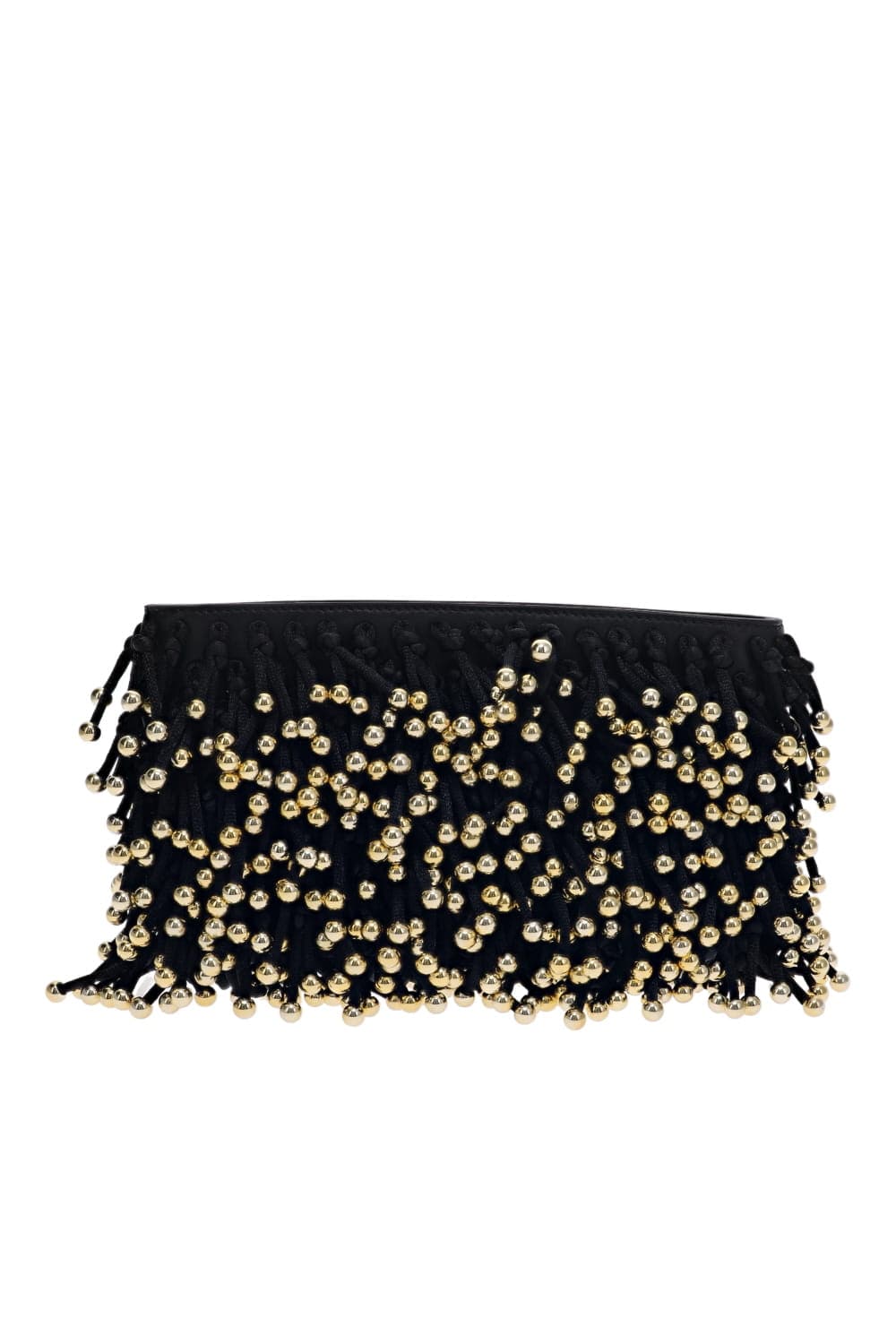 SIMKHAI Reese Black Beaded Fringe Clutch