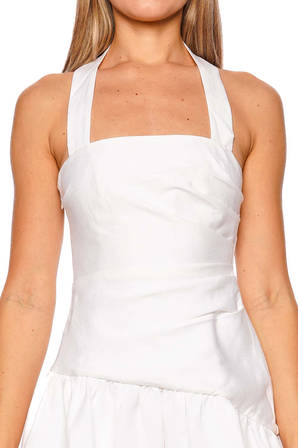 Shona Joy Gigi Ivory Halter Draped Mini Dress