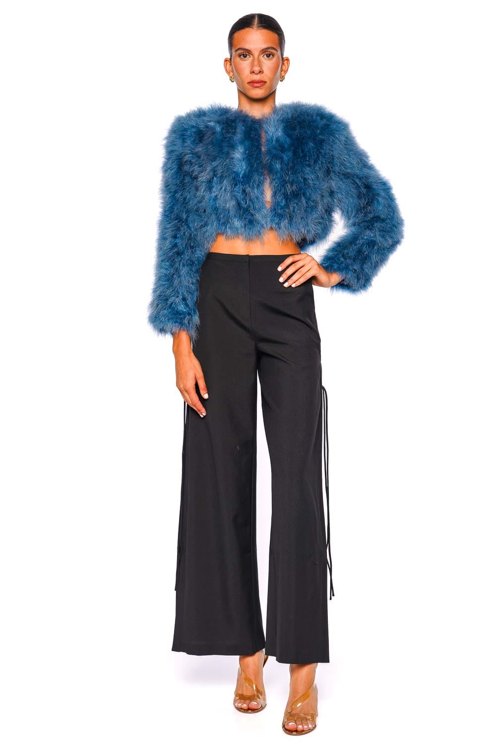 Bubish Manhattan Cropped Denim Feather Jacket