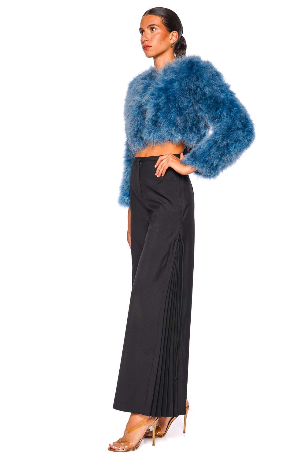 Bubish Manhattan Cropped Denim Feather Jacket