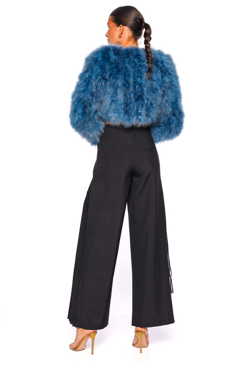 Bubish Manhattan Cropped Denim Feather Jacket