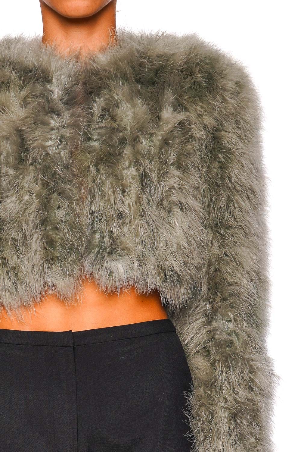 Bubish Manhattan Sage Feather Cropped Jacket