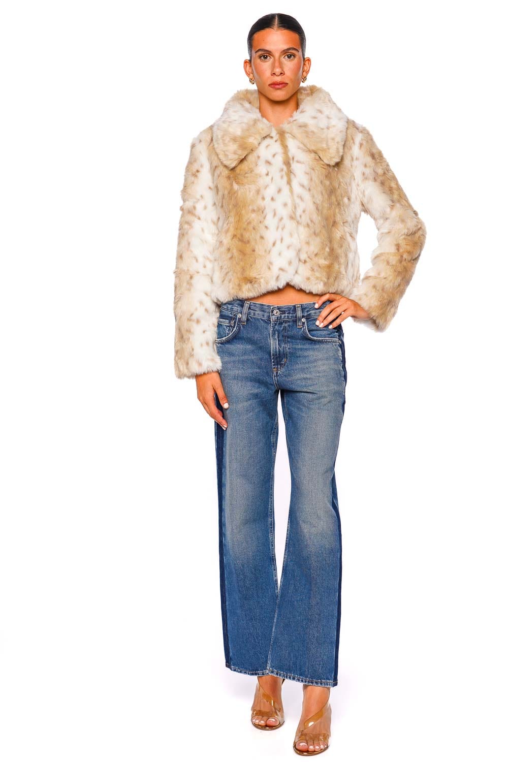 Bubish Chelsea Animal Print Faux Fur Jacket