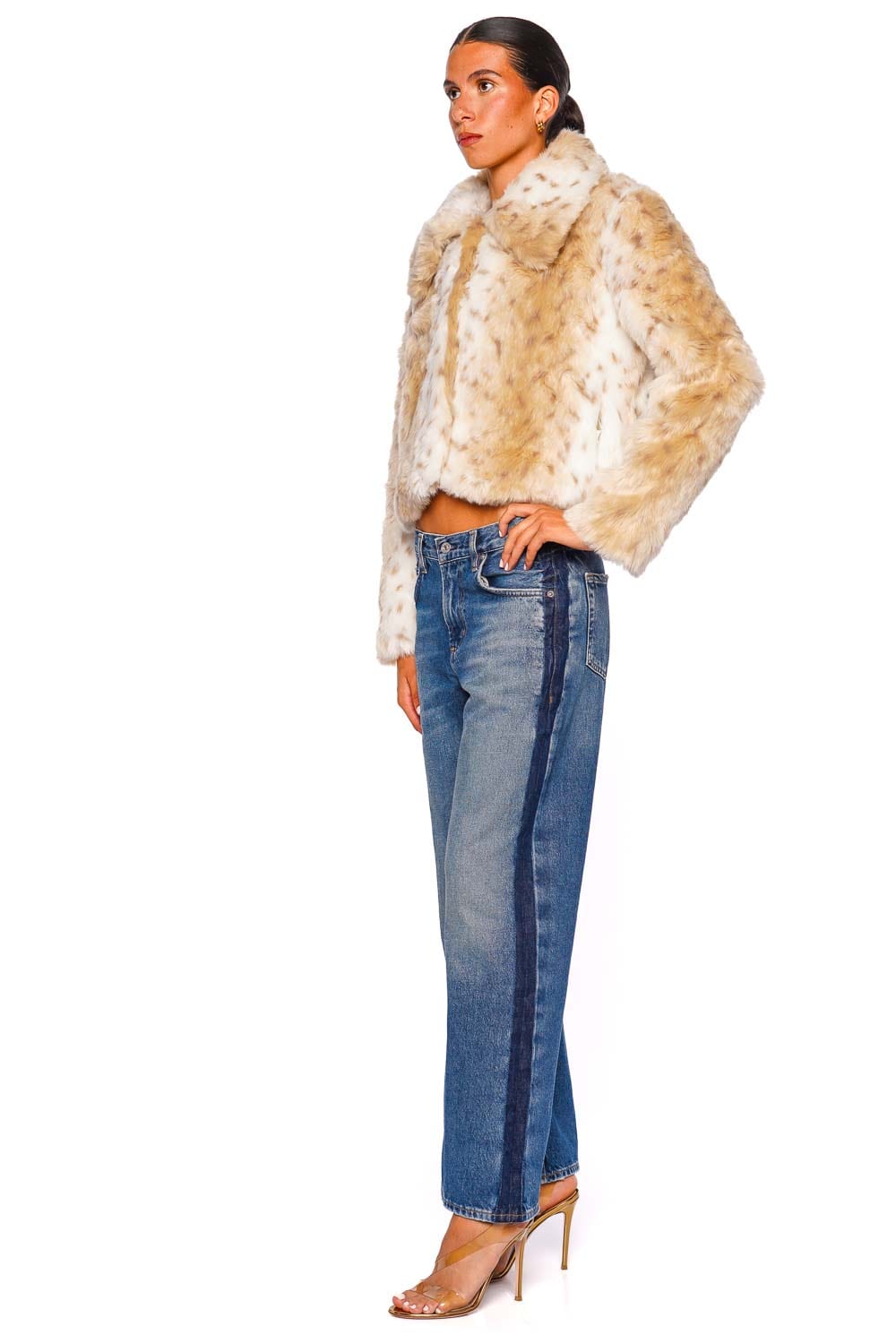 Bubish Chelsea Animal Print Faux Fur Jacket