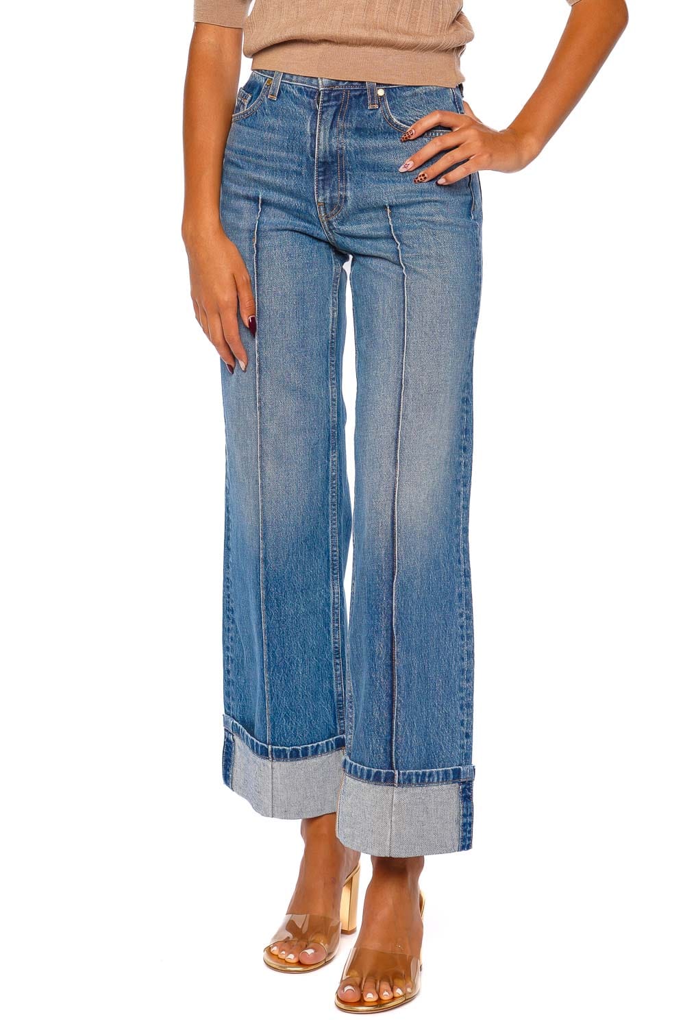 Ulla Johnson Genevieve Danube High Rise Wide Leg Jeans