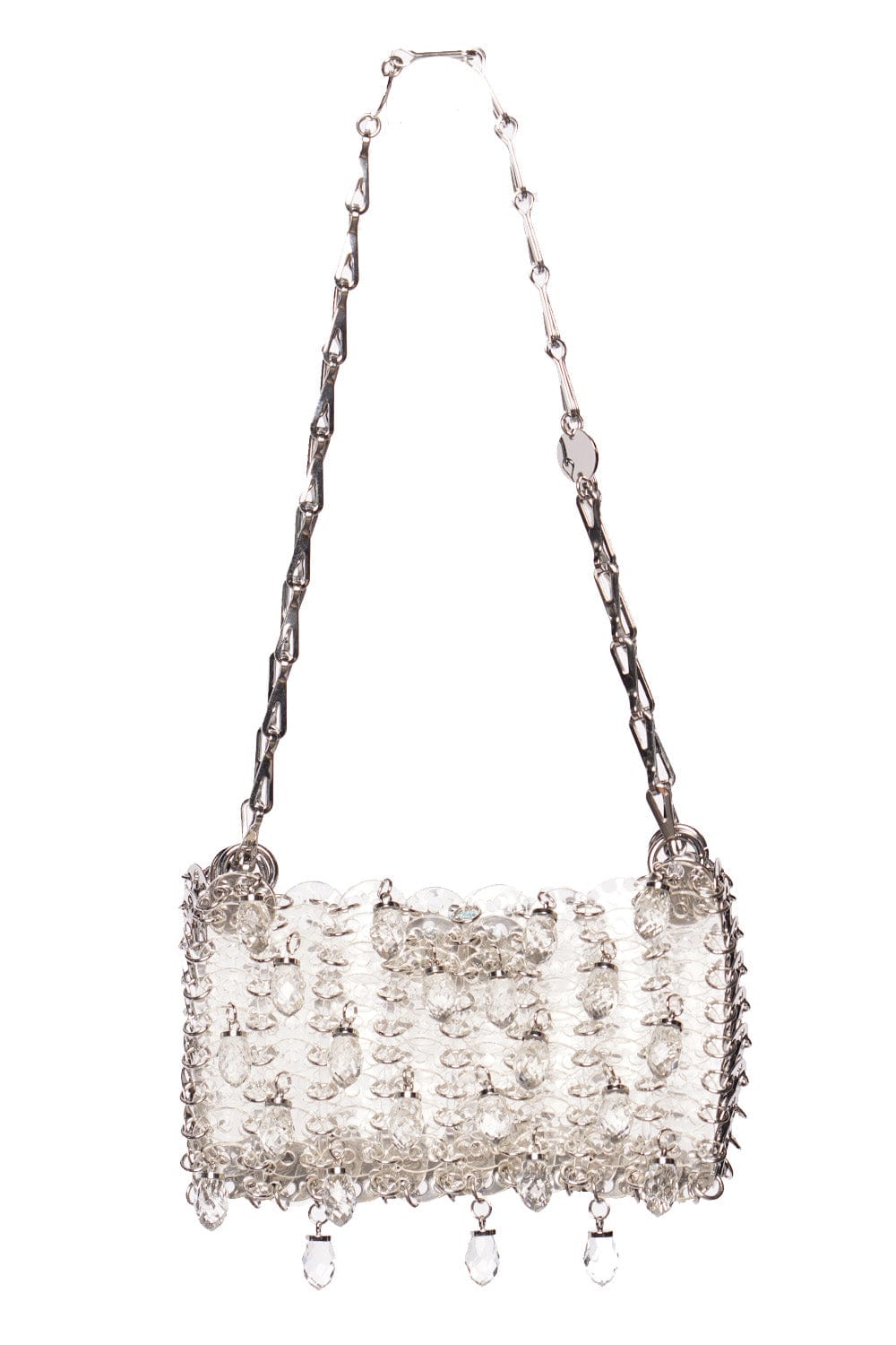 Rabanne 1969 Transparent Crystal Trim Chain Shoulder Bag