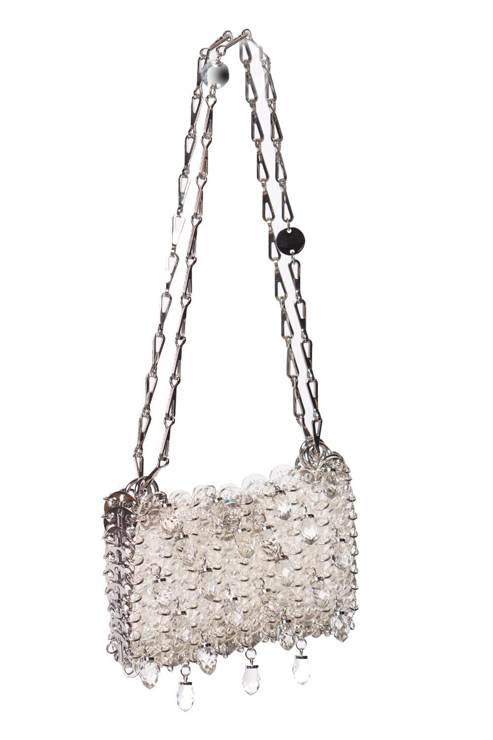Rabanne 1969 Transparent Crystal Trim Chain Shoulder Bag