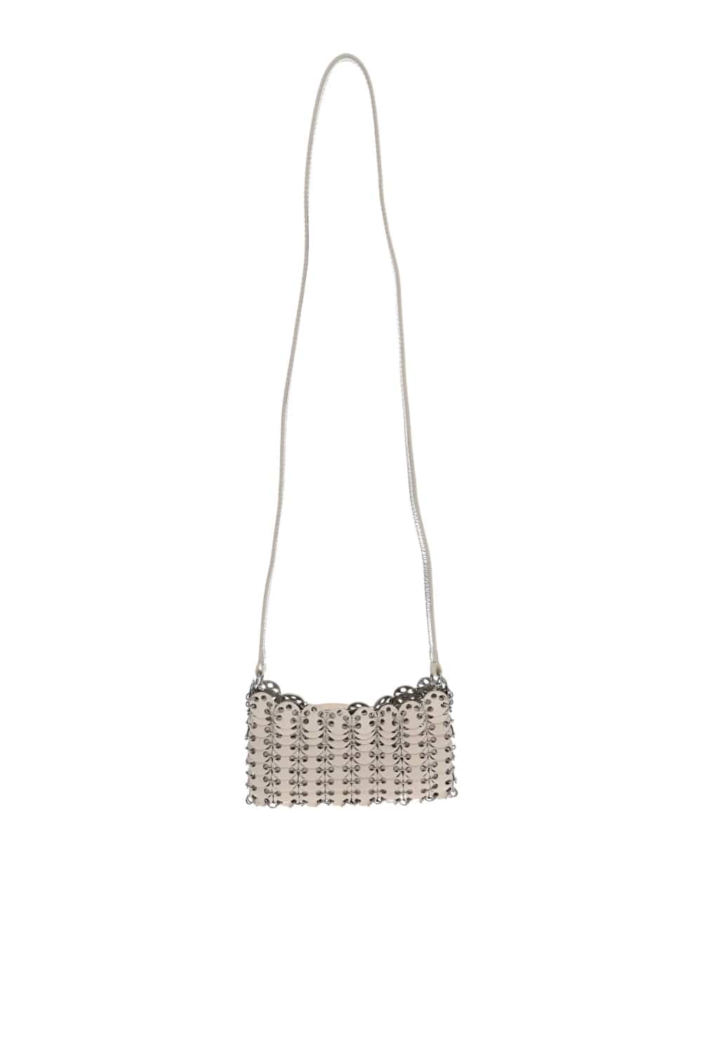 Rabanne 1969 Ivory Leather Disc Crossbody Bag