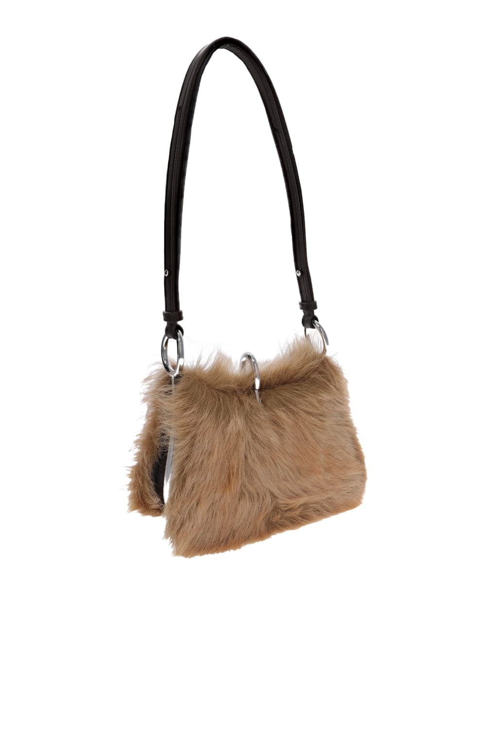 Rabanne Small Ring Fur Leather Shoulder Bag