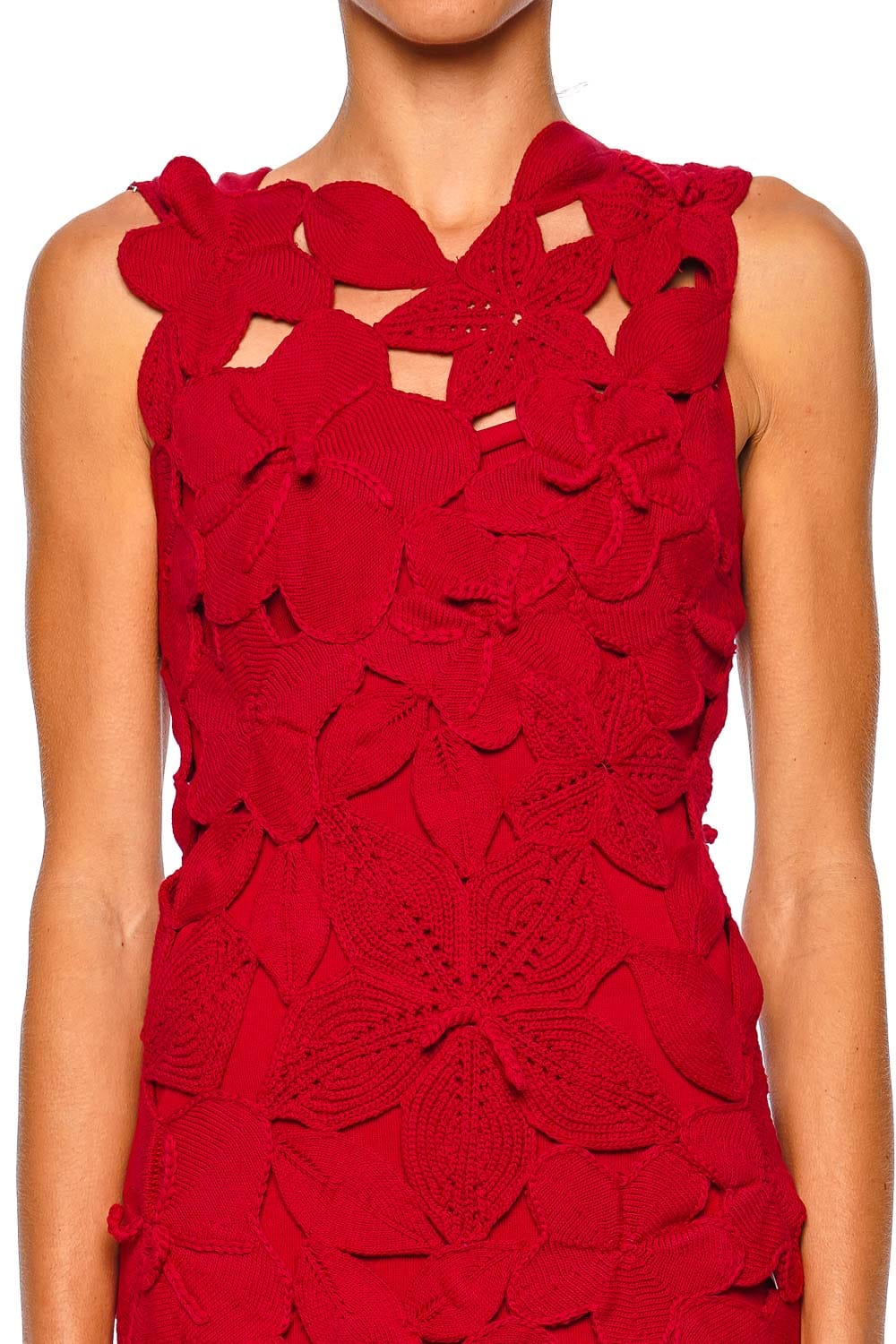 Cult Gaia Meira Merlot Floral Knit Mini Dress