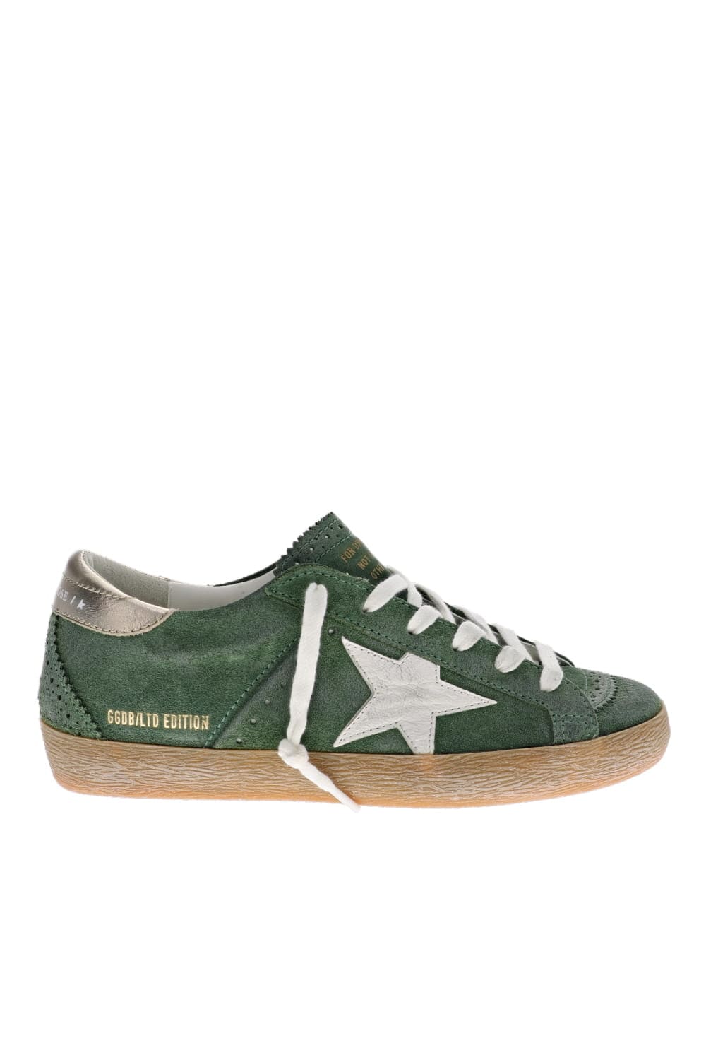 Golden Goose Super Star Green Stitch Suede Sneakers