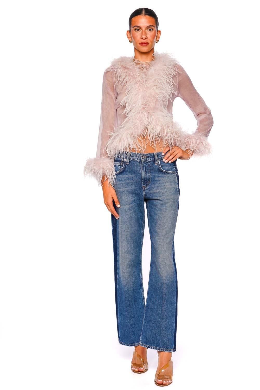 Citizens of Humanity Lindz Low Rise Easy Straight Tux Stripe Jean