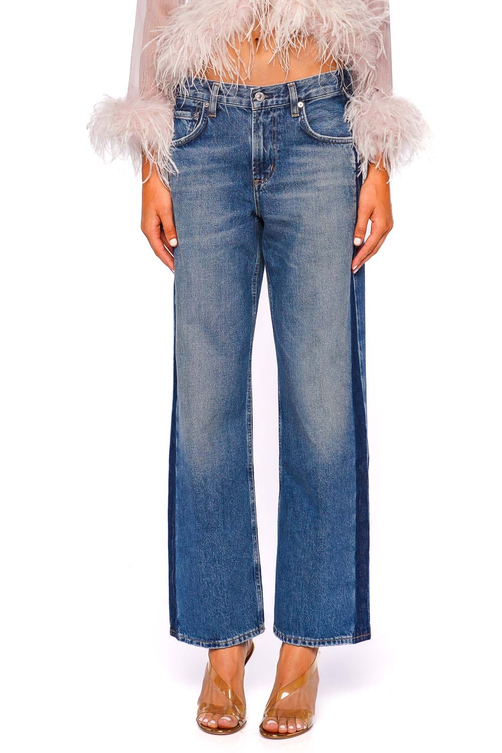 Citizens of Humanity Lindz Low Rise Easy Straight Tux Stripe Jean