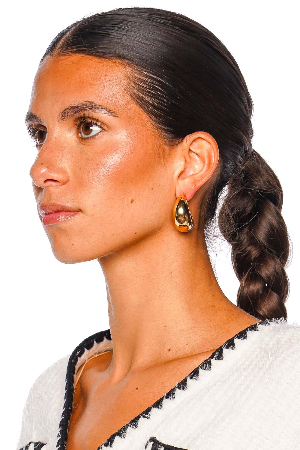 Lelet NY Glossy Dome Hoop Earrings Gold