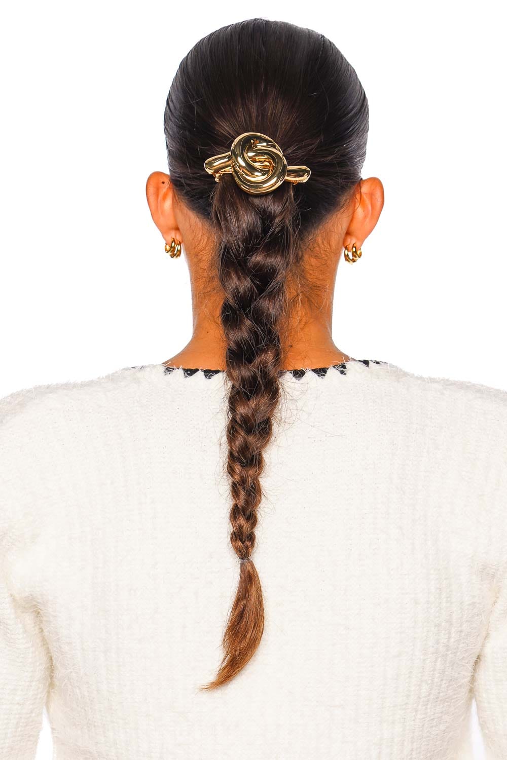 Lelet NY Glossy Gold Knot French Barrette