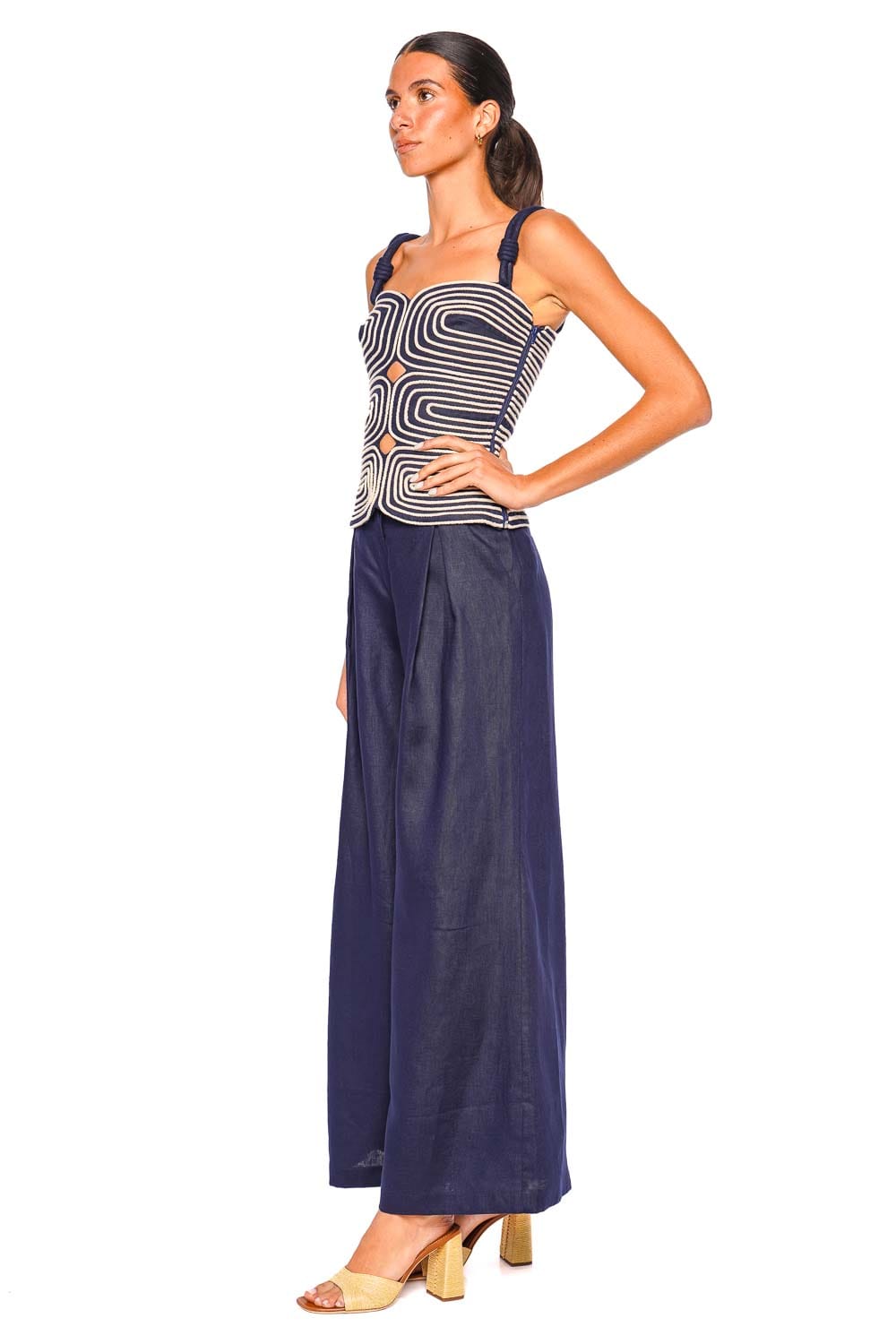 Andres Otalora Navy Wide-Leg Desperte Pant RT26100