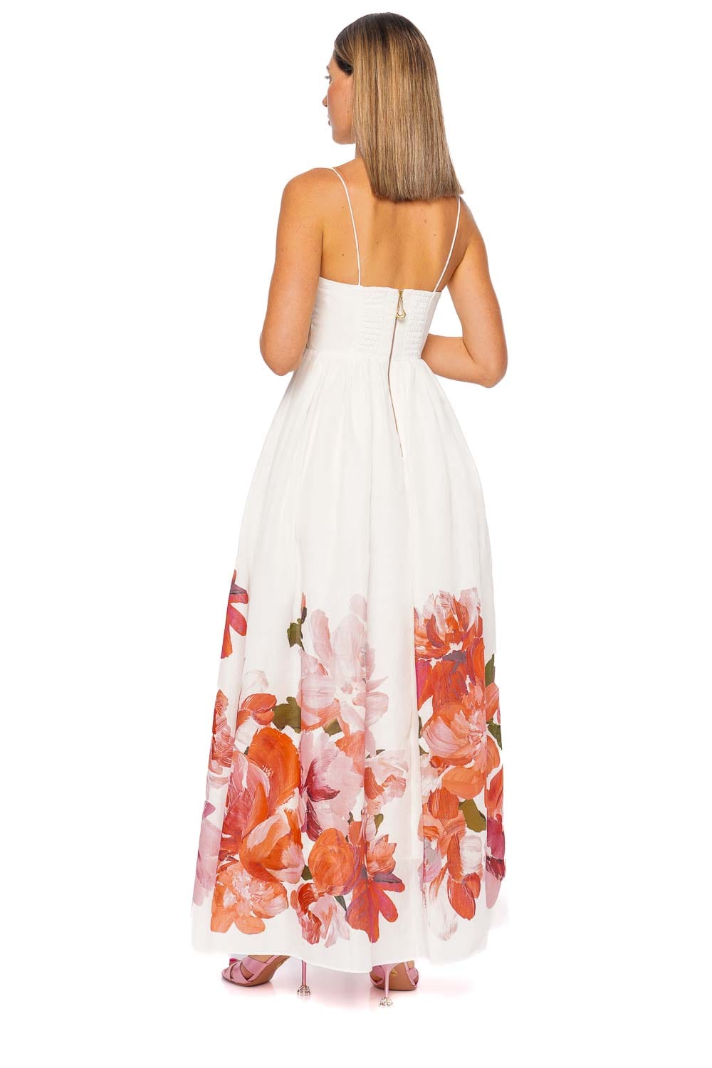 Aje. Rosa Bold Ivory Floral Maxi Dress