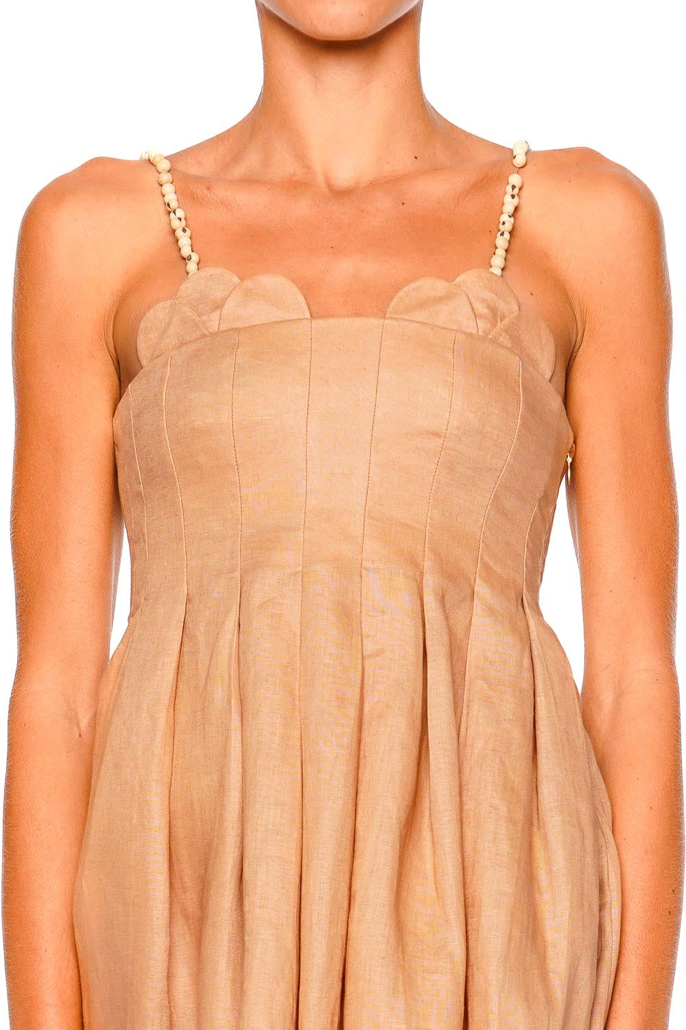 Azulu Naila Almond Mini Dress with Beaded Straps