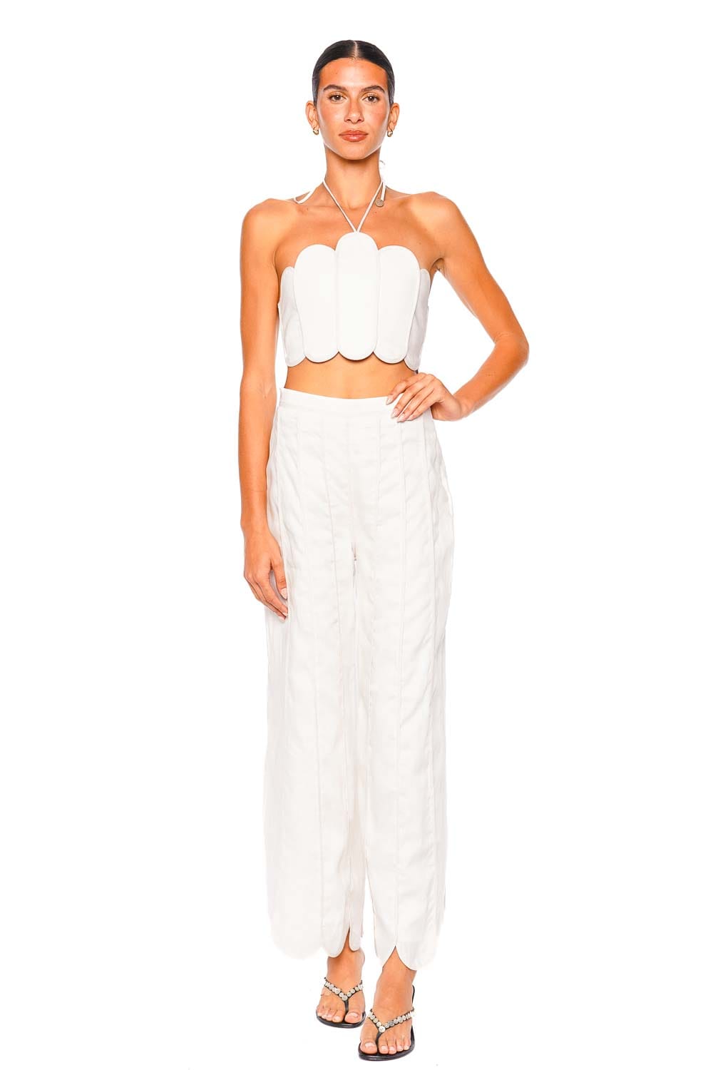 Azulu Coconut Wide Leg Ivory Pants