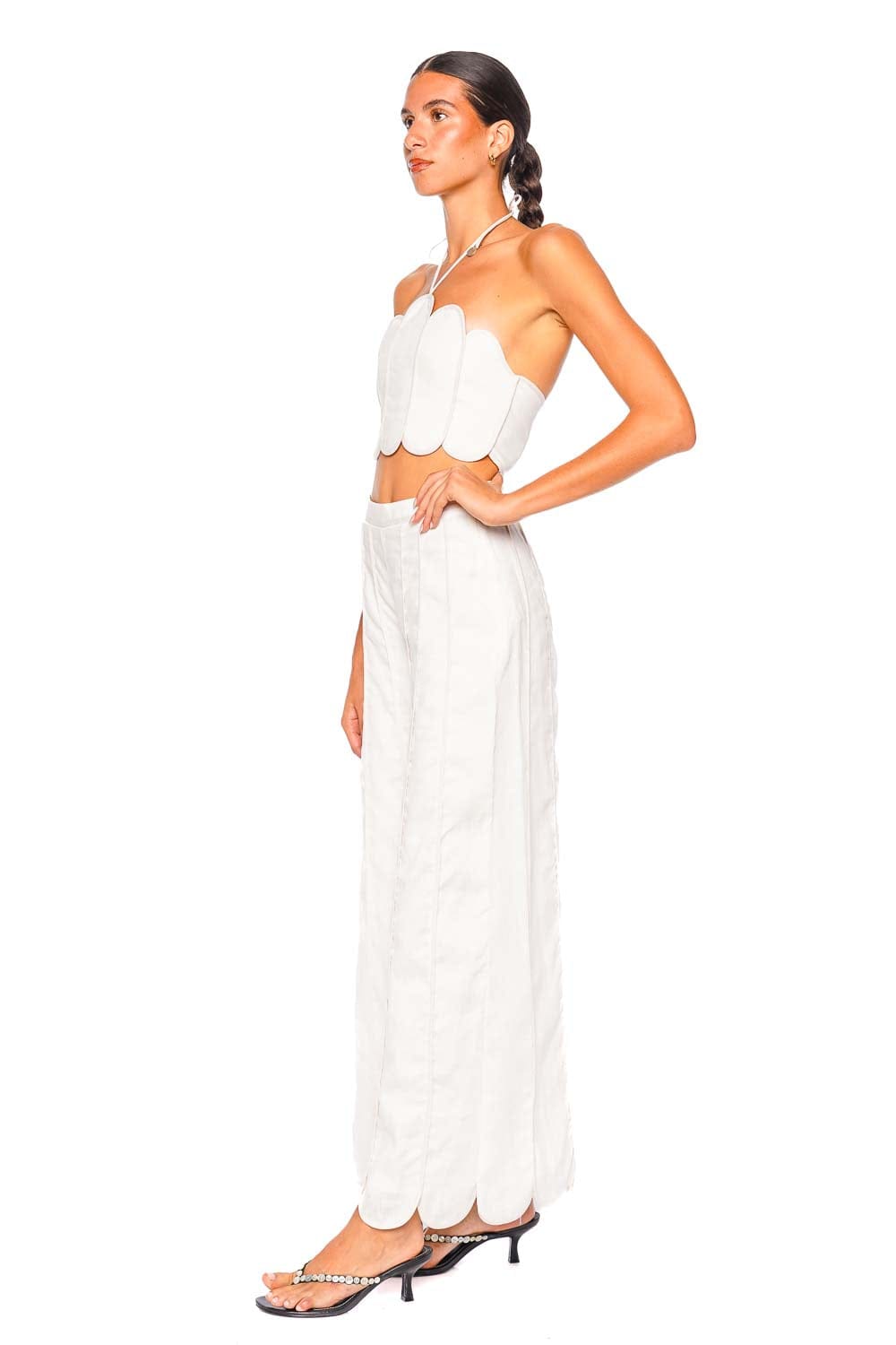 Azulu Coconut Wide Leg Ivory Pants