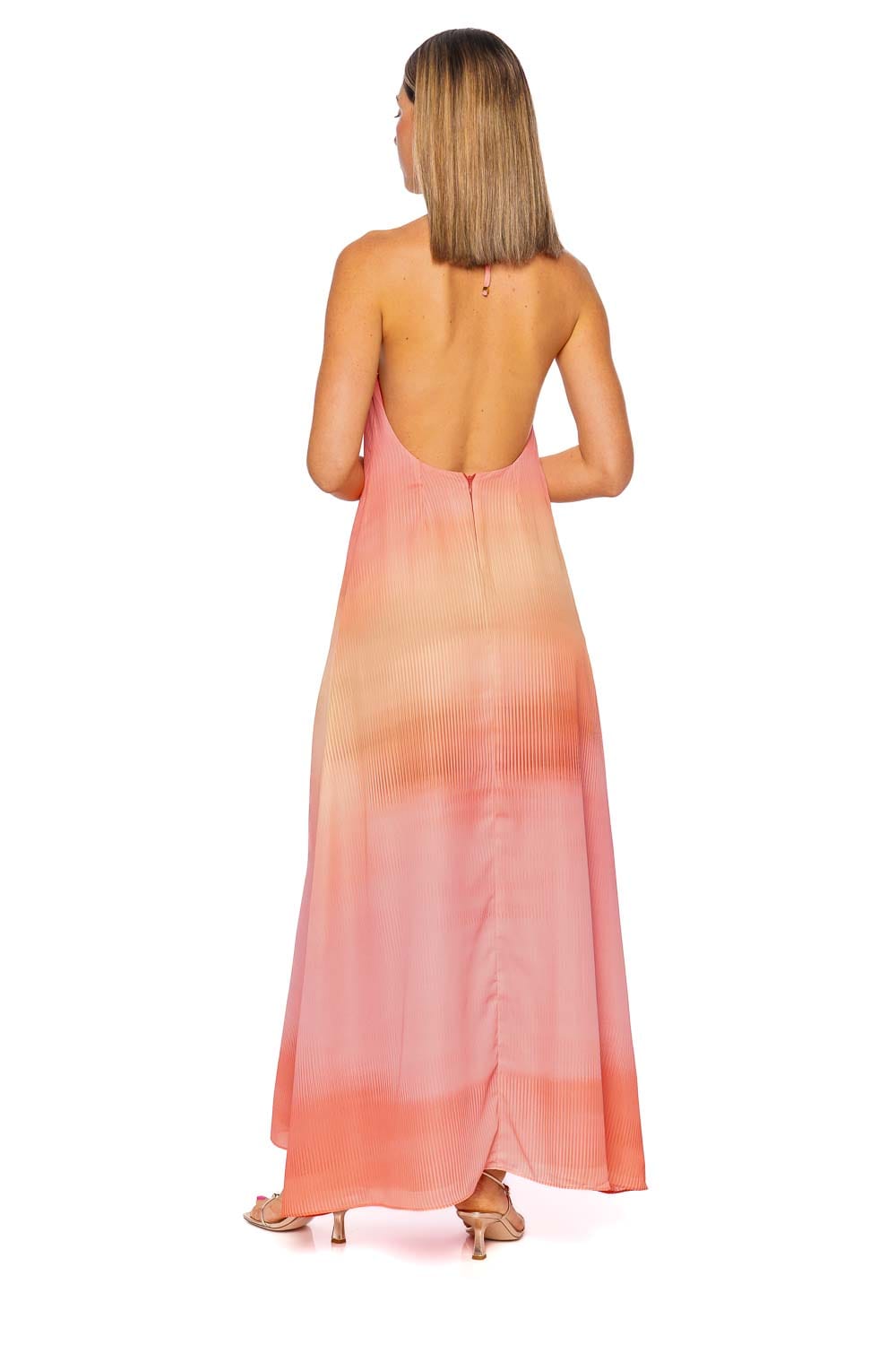 BAOBAB Rondine Coral Reef Halter Maxi Dress