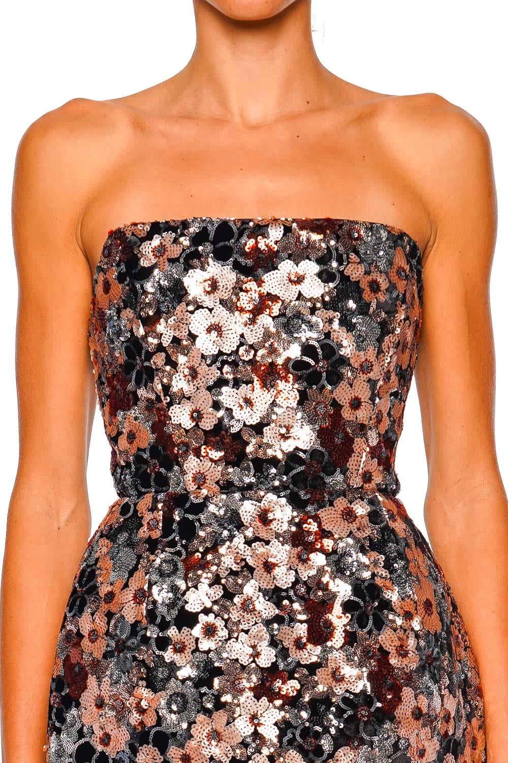 Bronx and Banco Jasmine Maraya Multi Strapless Sequin Mini Dress
