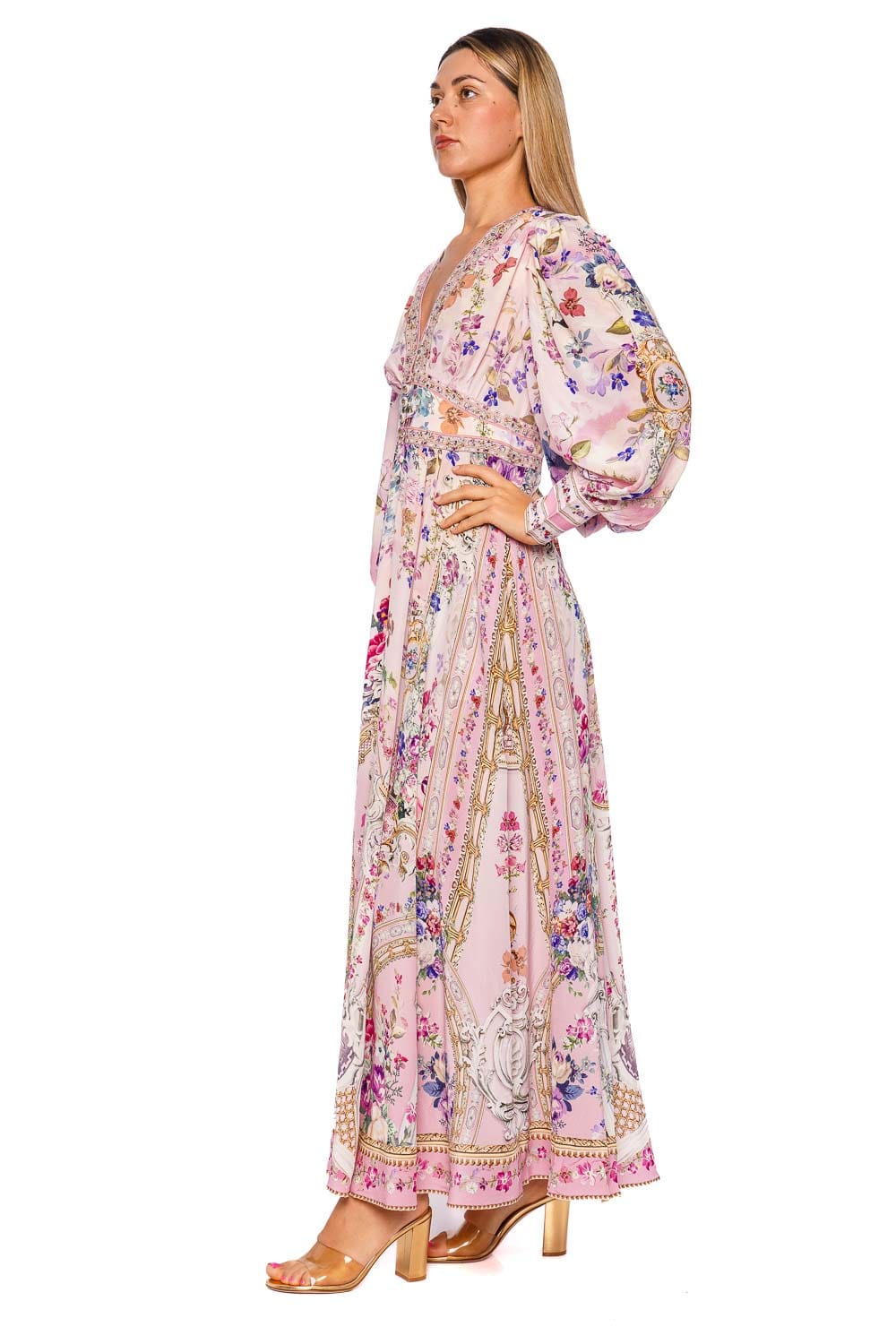Camilla Palatial Pastels Shaped Waistband Maxi Dress