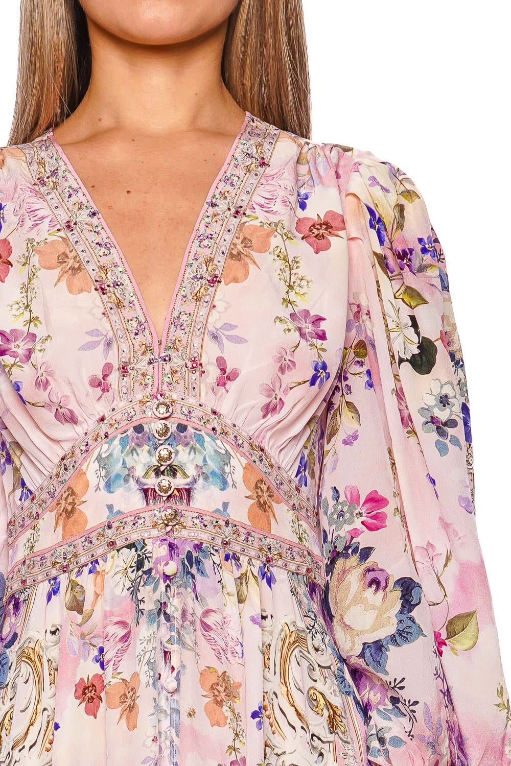 Camilla Palatial Pastels Shaped Waistband Maxi Dress