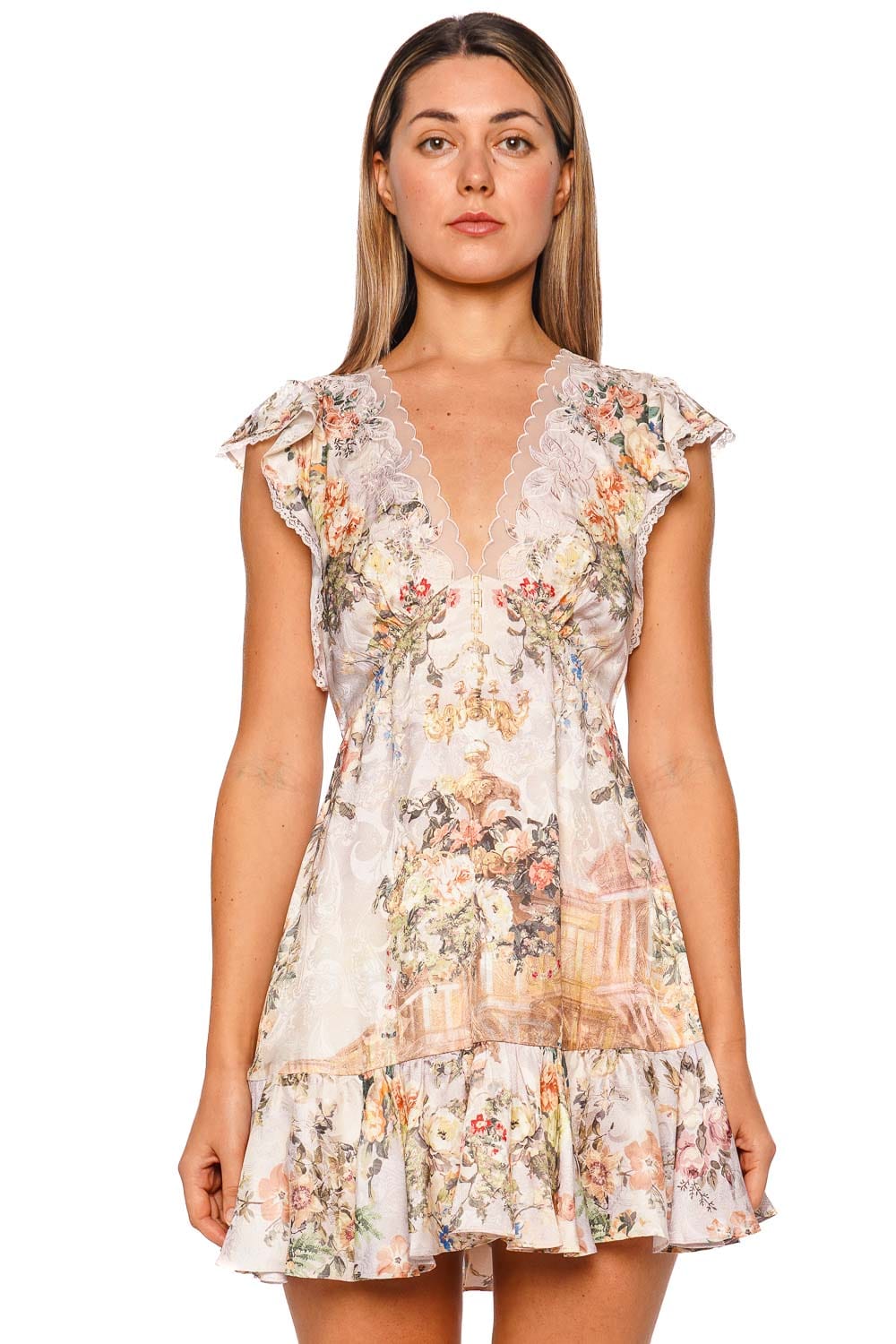 Camilla Twilight in Istanbul Ruffled Lace Mini Dress