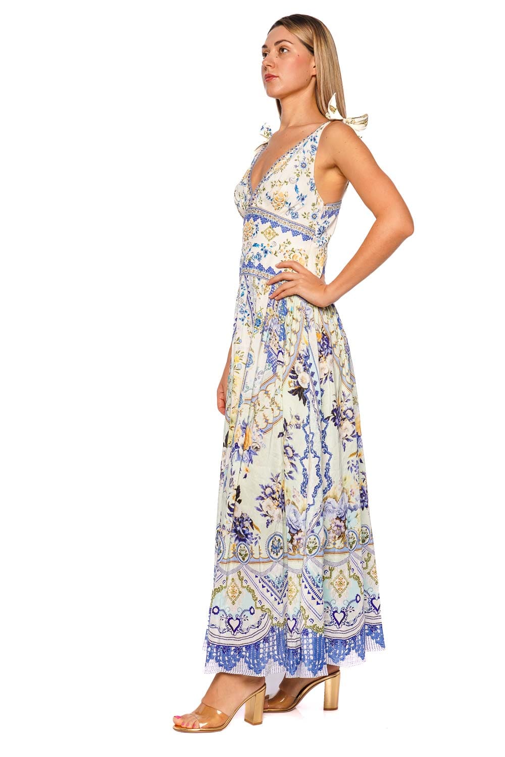 Camilla My Homespun Heart Tie Shoulder Maxi Dress